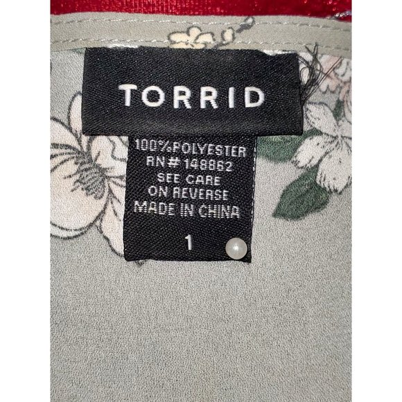 Torrid Women's Lightweight Gray floral Print Sleeveless V-Neck Size 1 (1X) 1340 - Picture 10 of 11